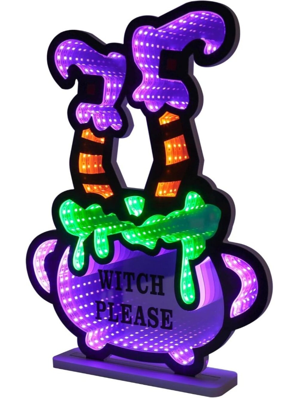 🎃 Witch Legs Halloween Inflatable Infinity Mirror Tunnel LED Lights Decor